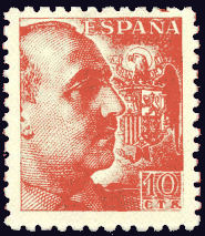 Franco on Spanish stamp, 1940