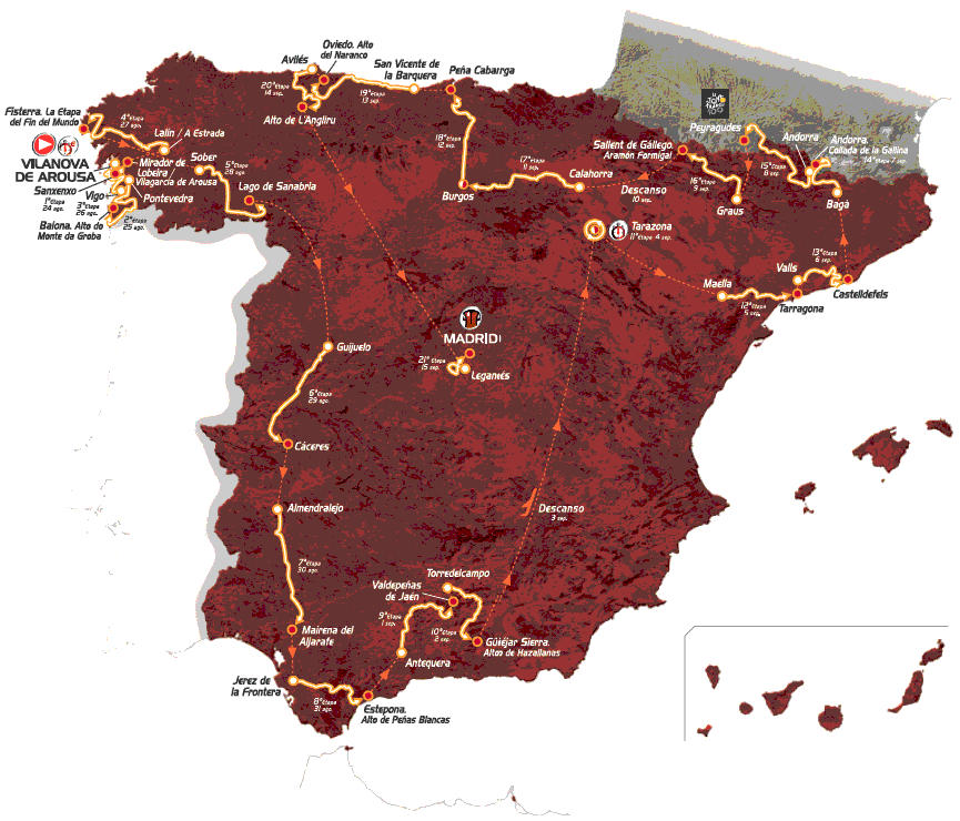 La Vuelta - race map