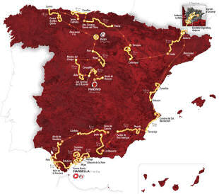 route map, Vuelta 2015