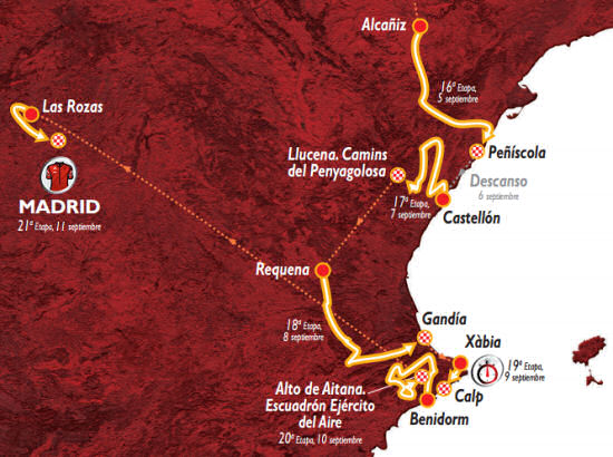 The Vuelta route in the  north coast of Spain